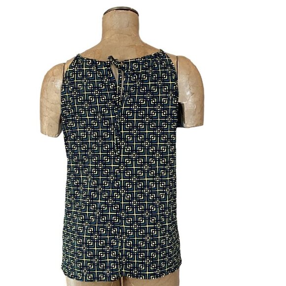 Banana Republic Halter Top Sz S Geometric Print Keyhole Neck 254E - Picture 4 of 8